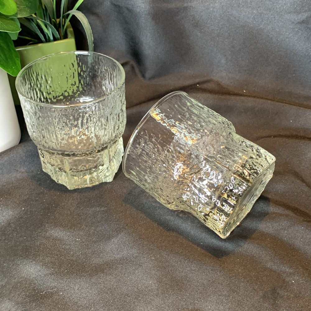 Set of 2 vintage Littala Aslak Double Old Fashion Tapio Wirkkala Finland glasses - Picture 4 of 6